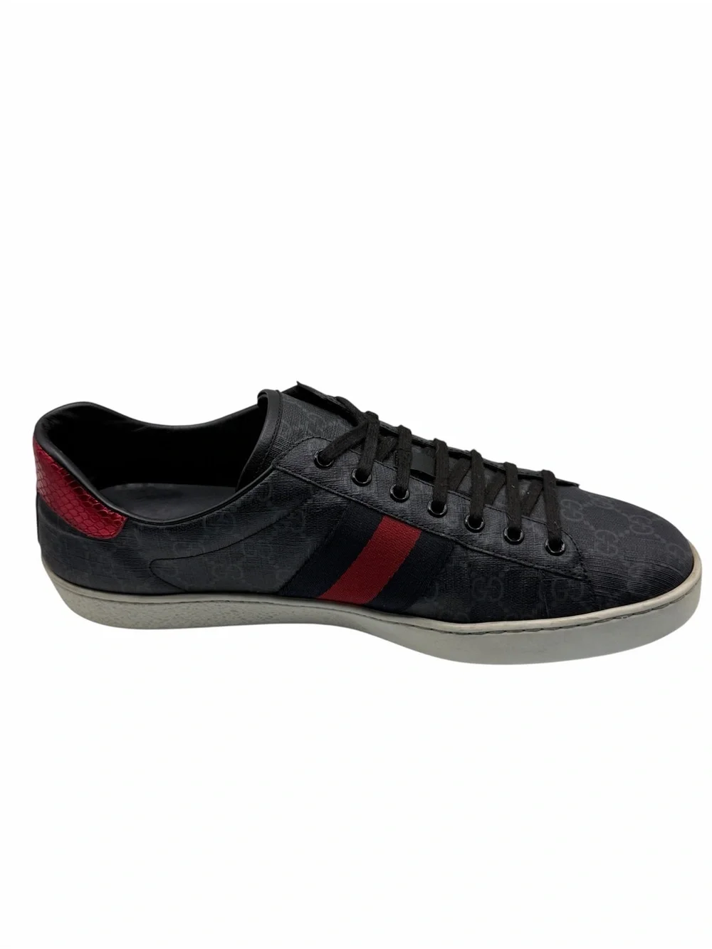 Gucci Ace GG Supreme Web Stripe Sneakers Men’s 12 Made in Italy 391945